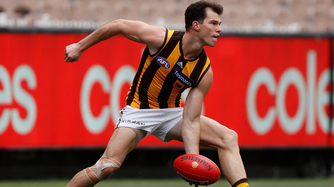 Jaeger O'Meara is one of Hawthorn’s best midfielders and a potential future captain. Picture: AFL Photos via Getty Images