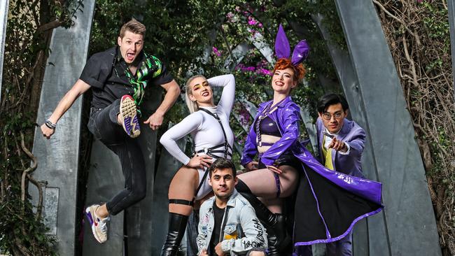 The Purple Rabbit gang are in a purple haze at South Bank Piazza until next weekend. Picture: zak Simmonds