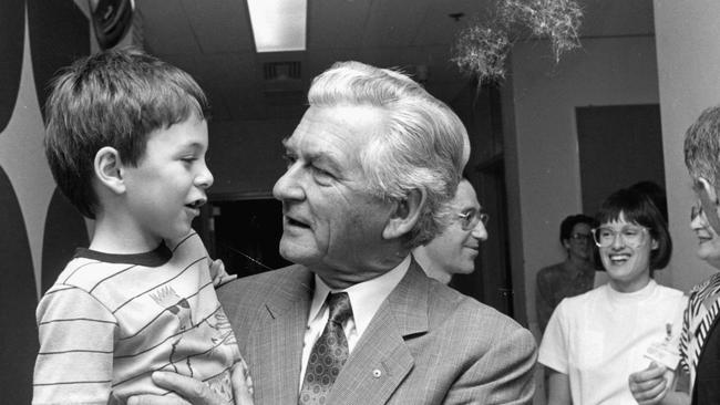 Former prime minister Bob Hawke at the hospital in its early years. Picture: Western Sydney Local Health District