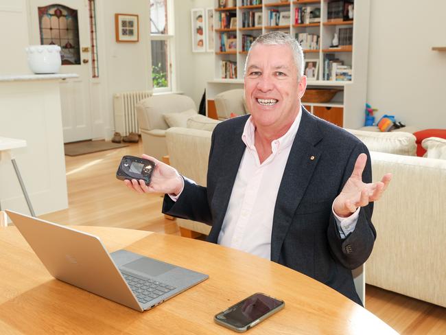 MELBOURNE, AUSTRALIA, OCTOBER 6 2022, Paul Gardner was frustrated by NBN and now uses mobile broadband as a permanent internet service. Picture: Brendan Beckett