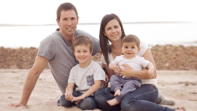 Damien and Melissa Little with sons Koda, 4 (front left) and Hunter, nine months. Picture supplied by family.