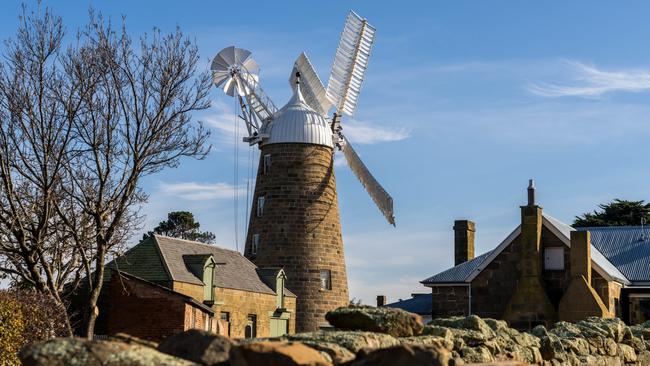 Karen Miles fell in love with the charm of Oatlands, which is home to more than 150 sandstone buildings, including Callington Mill. Picture: Tourism Tasmania