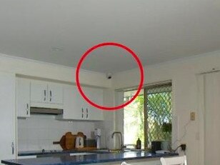 The cameras are in the corners of the room,  suspectedly filming inside. Picture: 7NEWS