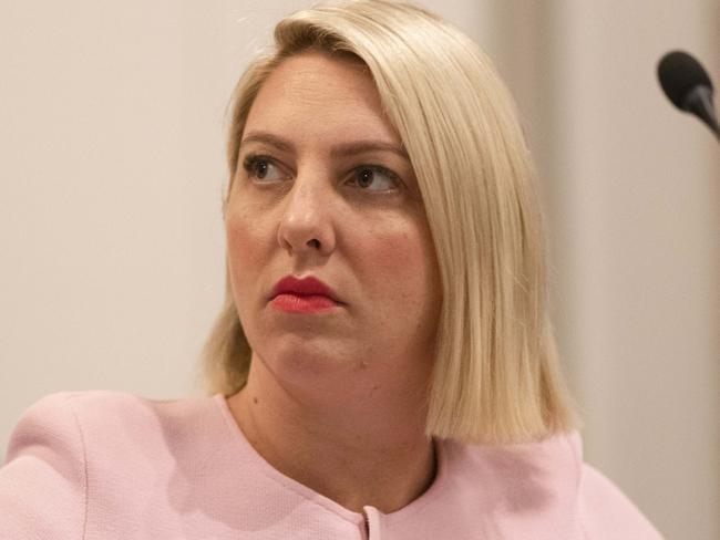 Deputy Leader of Opposition Cr Kara Cook (Morningside, ALP) seen at Brisbane City Council meeting at King George Square, Brisbane City, Brisbane, 27th of October 2020. (News Corp/Attila Csaszar)