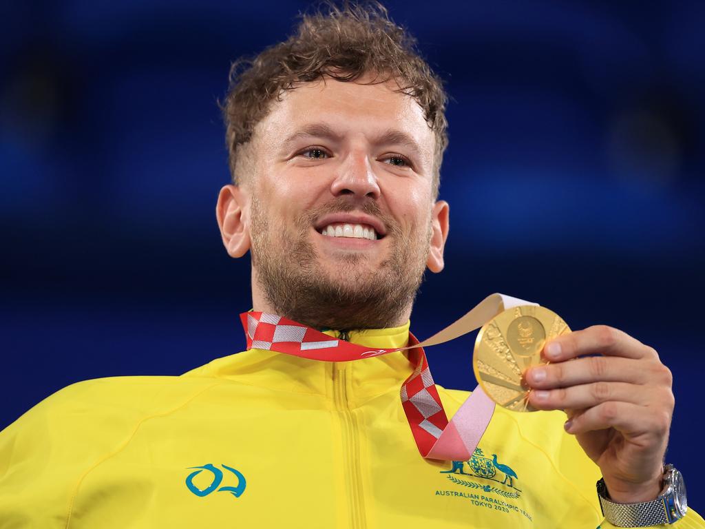 Dylan Alcott is looking to make history at the US Open. (Photo by Carmen Mandato/Getty Images)