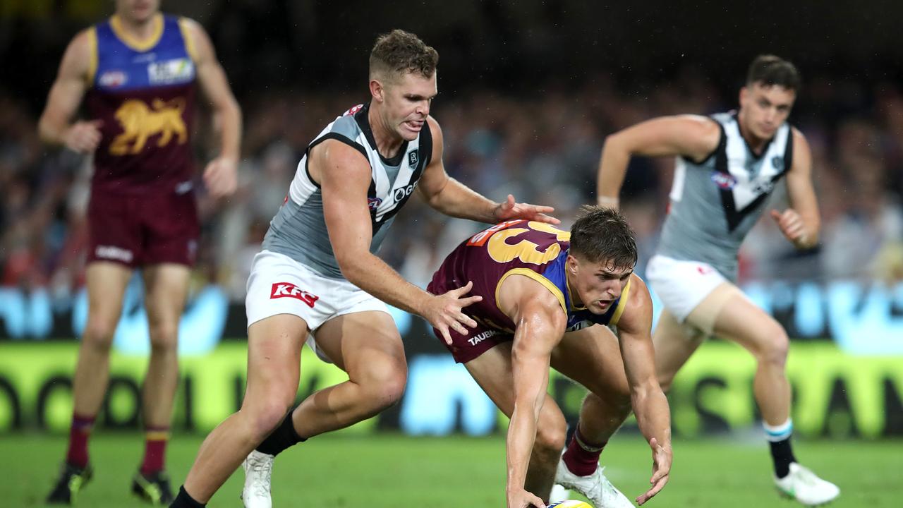 The Power have a tough assignment first up against Brisbane away from home. Picture: AFL Photos/Getty Images