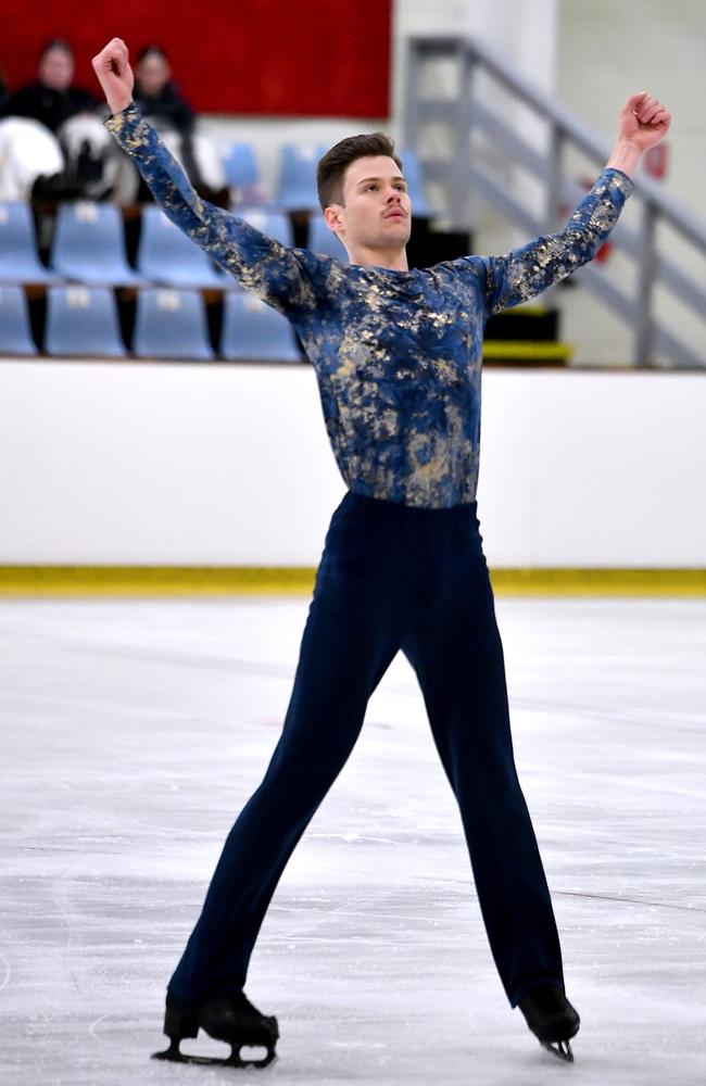 Callum Bradshaw from ACT Australian Figure Skating Championships in Brisbane. Thursday December 1, 2022. Picture, John Gass