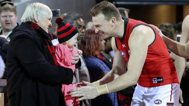 Brendon Goddard with his mum and daughter. Picture: Sarah Reed