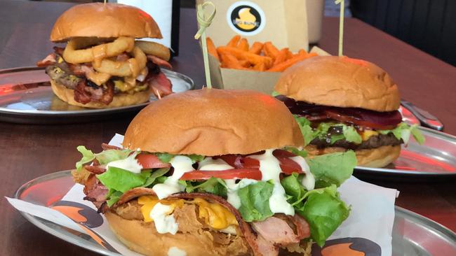 Some of the burgers available at Big Bunz in Matraville.