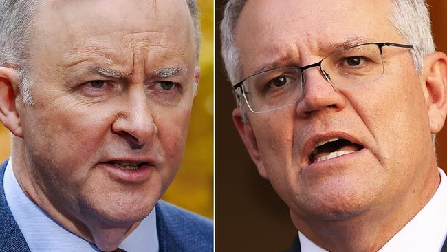 Anthony Albanese and Scott Morrison. Picture: NCA Newswire