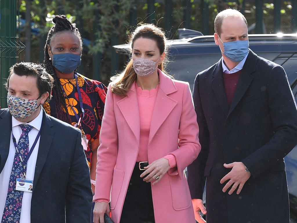 The Duke of Cambridge’s comments came as he and the Duchess of Cambridge visited School21 in east London in their first official appearance since the Harry and Meghan interview. Picture: Justin Tallis / POOL / AFP
