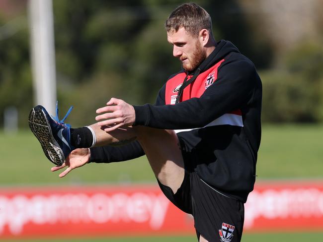 St Kilda Training training at Moorabin.  Tim Membrey kicks at goal  . Pic: Michael Klein