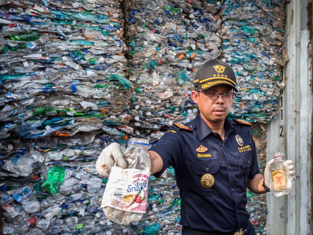 In September, Indonesia sent back waste sent by Australia that contained ‘illegal’ rubbish among recyclable items. Picture: Graham Crouch