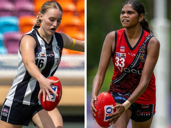 Kate Grady for Palmerston and Jennifer Cunningham for Tiwi in the 2024-25 NTFL season.