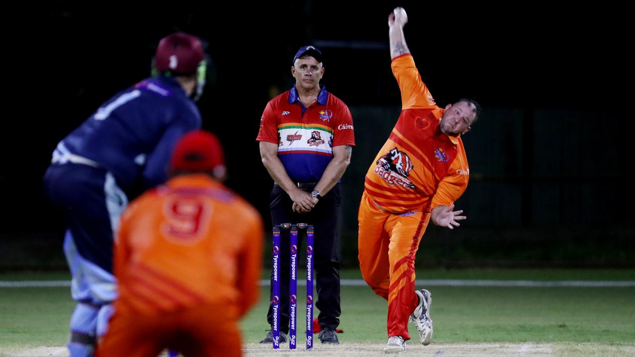 Barrier Reef Big Bash Game 1: Badgers v Hurricanes at Griffiths Park. Badgers' Aaron Lock. Picture: Stewart McLean