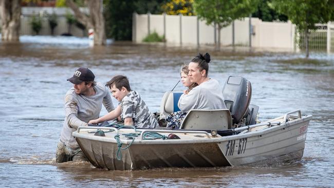 Rochester locals during the height of devastating floods late last year. Picture: Jason Edwards