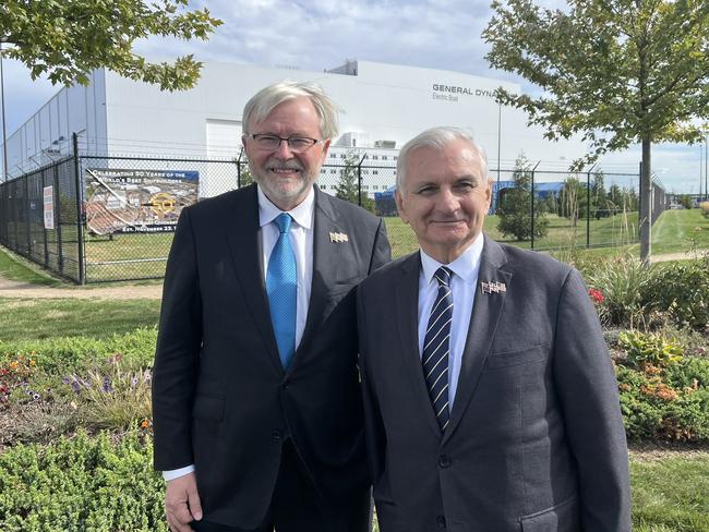 Ambassador to the US, Kevin Rudd with  Democratic senator Jack Reed  in the US today. Source - https://x.com/SenJackReed/status/1846230934196035704/photo/1