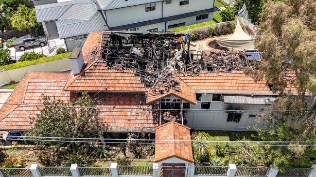 Extensive fire damage to the Coorparoo home. Picture: Richard Walker