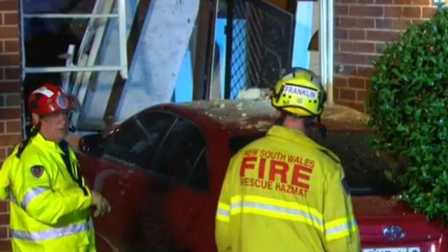 The scene on Rodd St, Birrong. Picture: Channel Nine