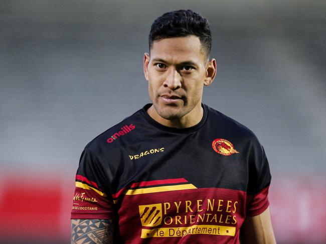 Israel Folau pictured at the Catalans. Picture: RAYMOND ROIG / AFP)