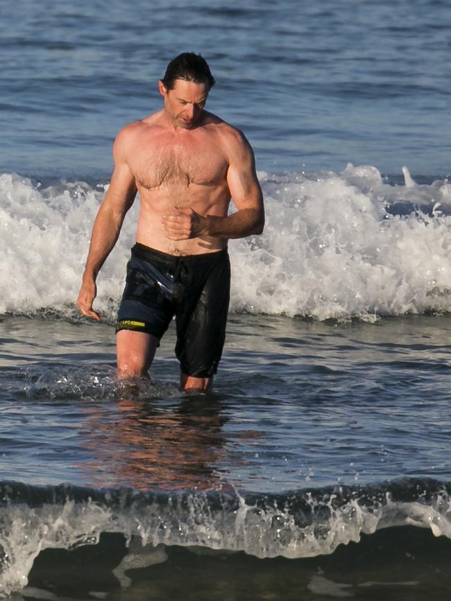 Hugh Jackman turned heads at North Bondi. Picture: Dylan Robinson