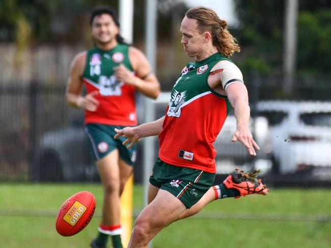 South Cairns Cutters defender Ryan Nyhuis against North Cairns Tigers. AFL Cairns 2024. Photo: AFL Cairns Media