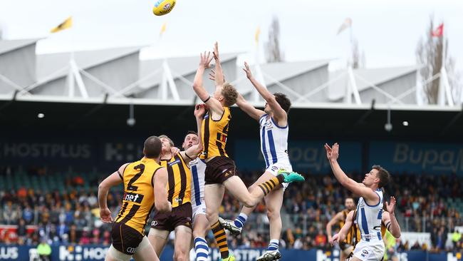 Jeff Kennett believes the AFL is trying to push Hawthorn out of Tasmania in favour of North Melbourne. Picture: Getty