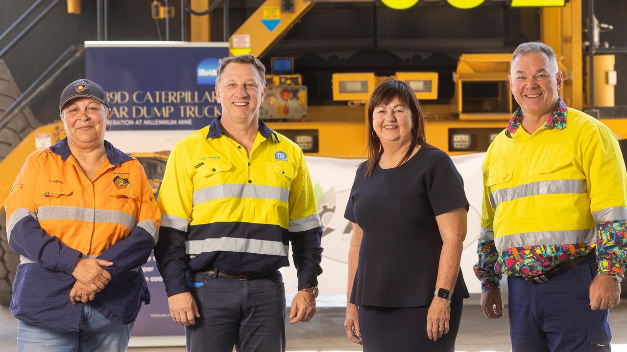 L to R: Barada Barna Aboriginal Corporation chairwoman Luarna Walsh, MetRes chairman Matt Latimore, Isaac Mayor Anne Baker, Resources Minister Scott Stewart. Picture: Contributed