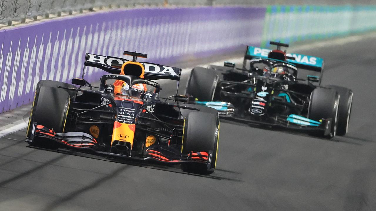 Verstappen and Hamilton having been going hammer and tongs all year.. (Photo by Giuseppe CACACE / AFP)