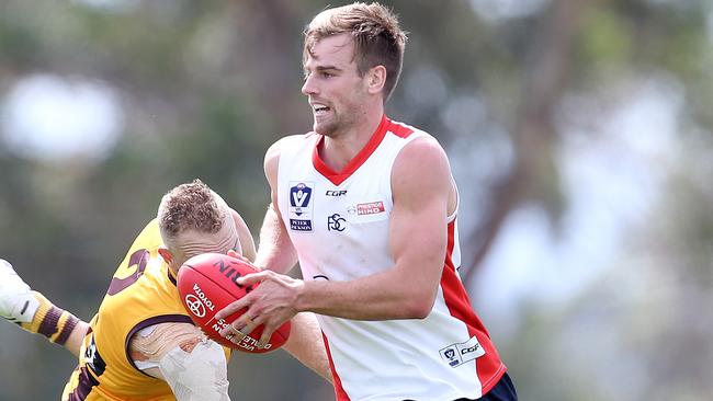 Dom Tyson has been in and out of the Melbourne AFL team. Picture: Michael Klein