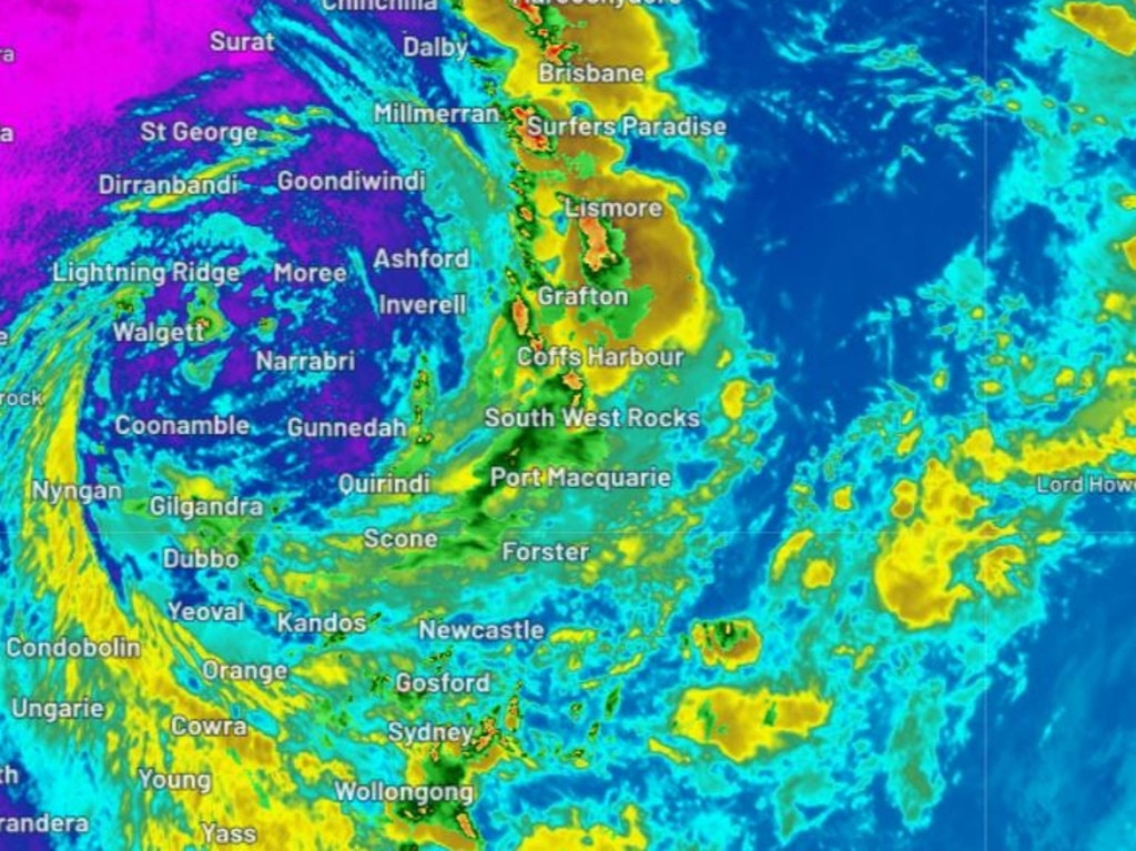 Two storm cells are bearing down on Queensland. Picture: Weatherzone