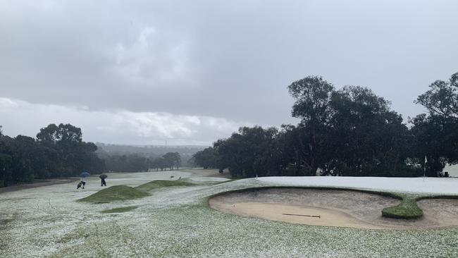 Spring hail storms happened around the country last year, like here at Anglesea south of Geelong. Picture: Supplied