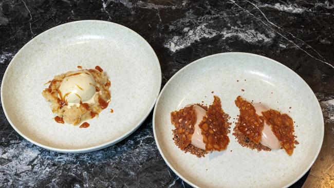 Rice pudding with Sichuan ice cream and red bean dessert. Picture: David Geraghty