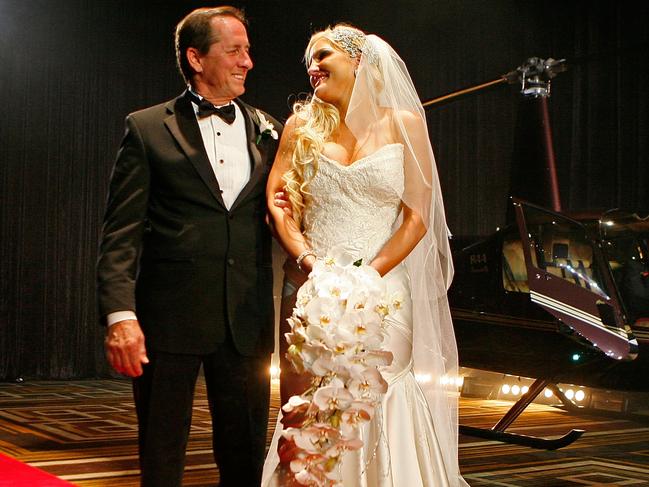 Geoffrey and Brynne Edelsten on their wedding day at Crown Palladium in 2009. Picture: Getty Images