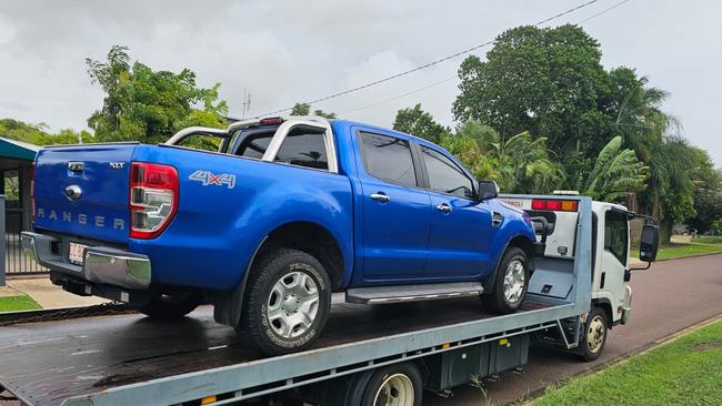 The blue Ford Ranger before it was stolen on Monday. Picture: Athi Selvanayagam