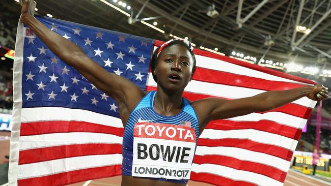 Olympic sprint champion Tori Bowie. Photo by Patrick Smith/Getty Images.