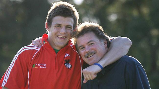 File photo of Steve Morris alongside son Brett at the family home in Kiama.