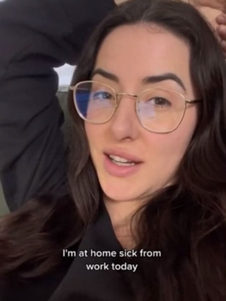 Despite being home sick, her boss decided to message her about work tasks. Picture: wealthxlab/TikTok