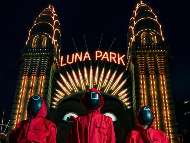 EMBARGOED UNTIL 12:01AM AEST 4TH OCT. Aussie fans of the Netflix hit Squid Games will soon be able to experience their own version of the game at Luna Park in December. Picture: Supplied,