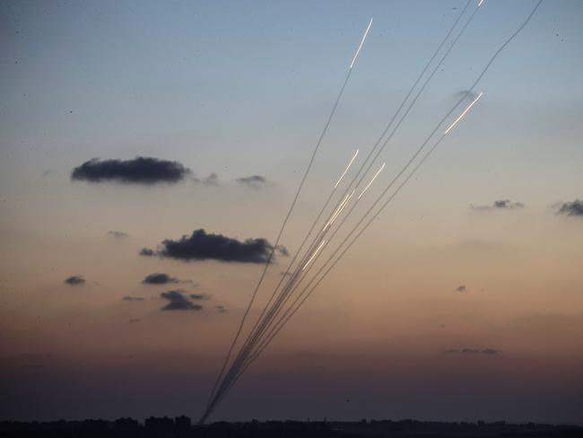 Rockets are fired from inside the Gaza strip towards Israel on the sixth day of Israel's operation Protective Edge as seen from Sderot, Israel. Picture: Andrew Burton/Getty Images