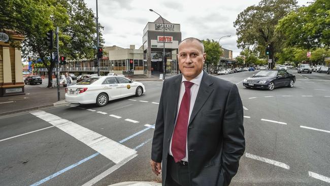 Traders on The Parade, including LJ Hooker principal Rino Pancione, called on Norwood, Payneham &amp; St Peters Council to consider a right-hand turn lane into George St. Picture: AAP/Roy Vandervegt