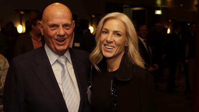 Solomon Lew and wife Roza at Parliament House after the budget speech. Picture: Sean Davey