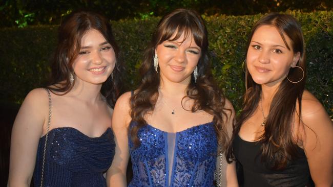 Ana Djurkovic, Amber George and Sienna Turner at Queensland Academies Creative Industries formal.