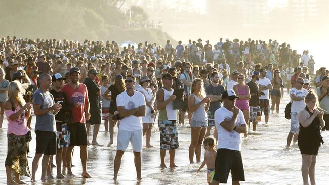 The annual Snapper Rocks surfing event previously attracted huge crowds Picture: JERAD WILLIAMS