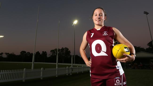 Jacqui Yorston made the Queensland squad for the Youth Girls AFL National Championships in May. Pic: Josh Woning.