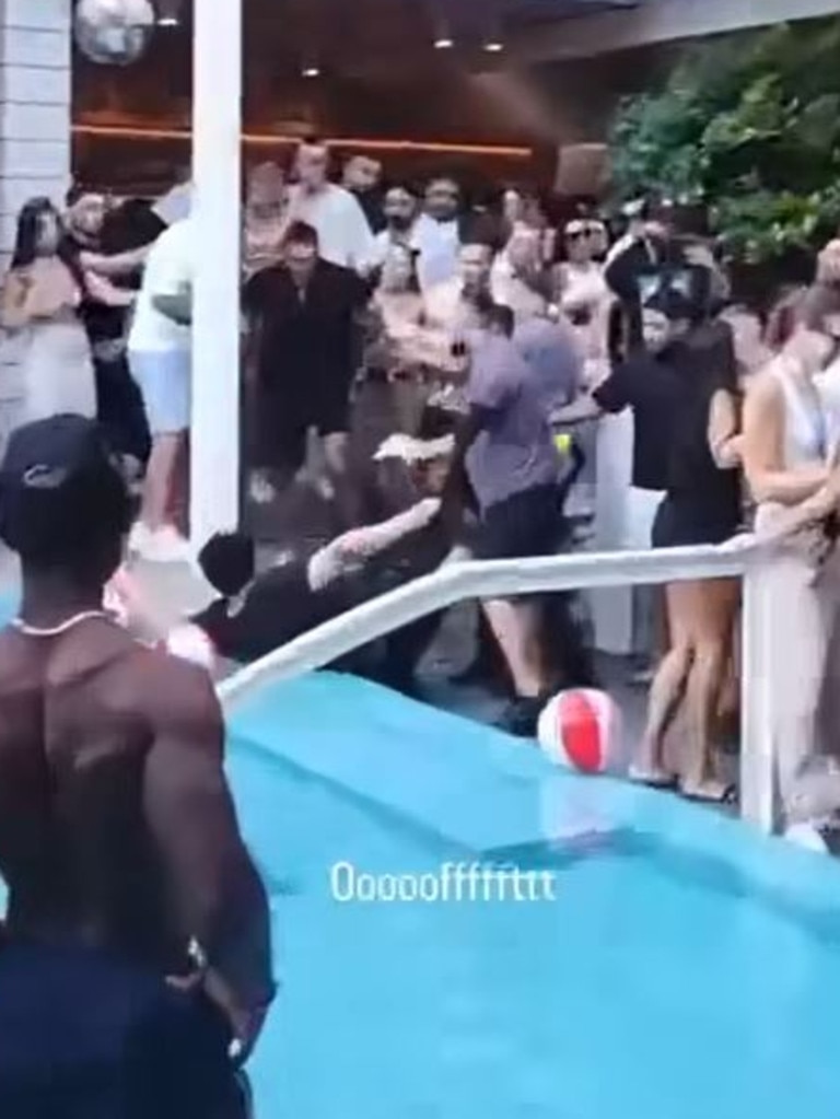 The fight spilt over into the pool. Picture: Facebook