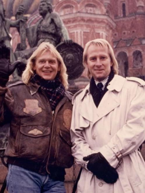 John Farnham and Glenn Wheatley in Russia. Picture: Instagram