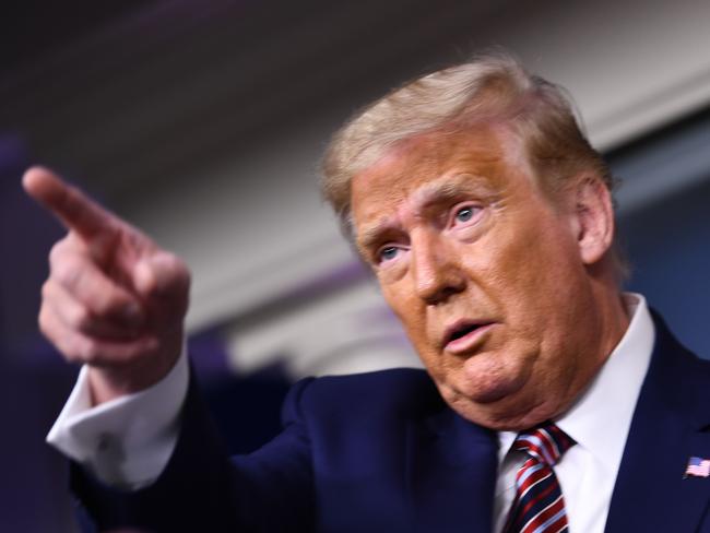 US President Donald Trump speaks during a briefing at the White House September 27, 2020, in Washington, DC. - US President Donald Trump paid just $750 in federal income taxes in 2016, the year he won the election, The New York Times reported September 27, 2020, citing tax return data extending more than 20 years. (Photo by Brendan Smialowski / AFP)