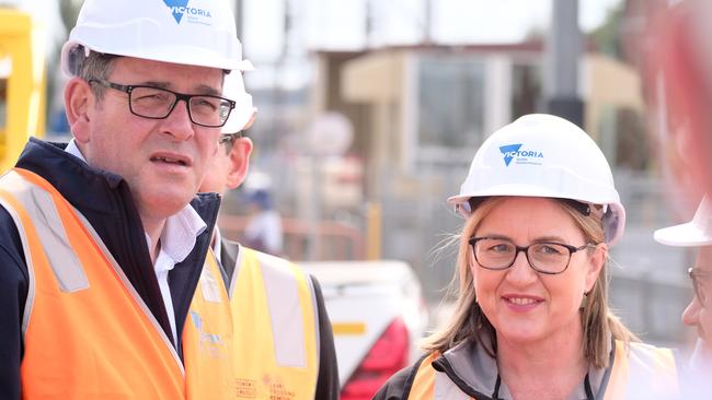 Victorian Premier Daniel Andrews and Transport and Infrastructure Minister Jacinta Allan. Picture: NCA NewsWire / Luis Ascui