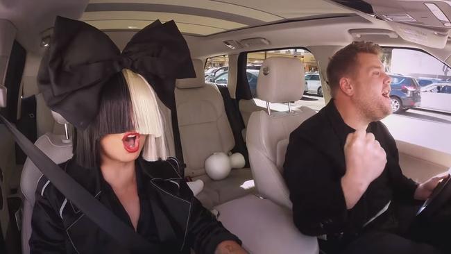 Sia does Carpool Karaoke. Picture: Youtube